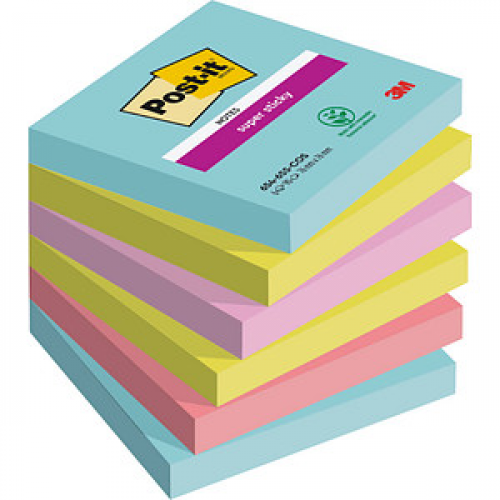 Post-it® Super Sticky Cosmic Haftnotizen extrastark farbsortiert, 6 Blöcke