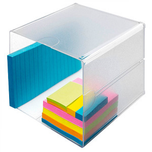 Deflecto "Cube" Aufbewahrungsbox transparent 15,3 x 15,3 x 18,3 cm