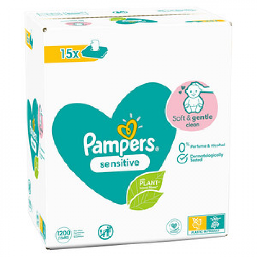 Pampers® Feuchttücher sensitive 1-lagig weiß, 1.200 St.