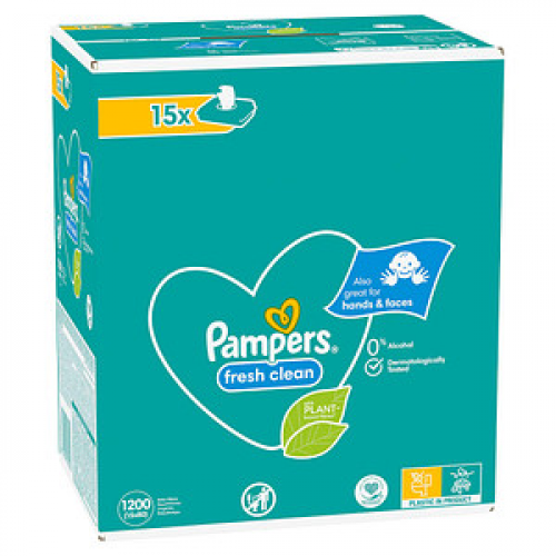 Pampers® Feuchttücher fresh clean 1-lagig weiß, 1.200 St.