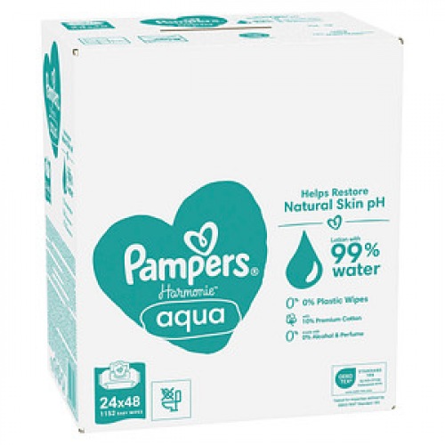 Pampers® Feuchttücher aqua Harmonie™ 1-lagig weiß, 1.152 St.