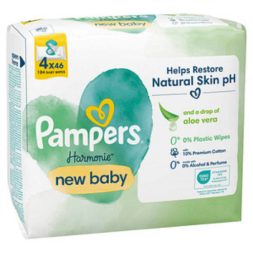 Pampers® Feuchttücher new baby Harmonie™ 1-lagig weiß, 184 St.