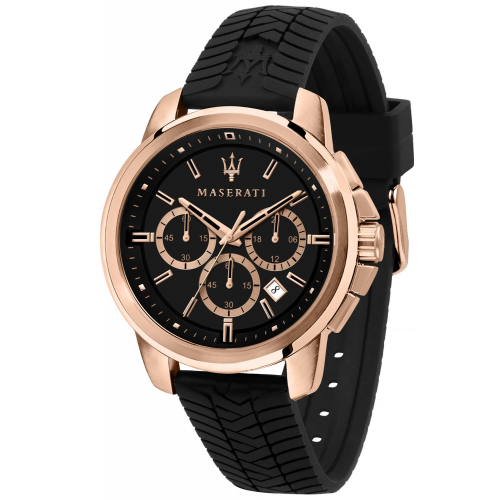 Maserati R8871621012 Herrenuhr Chronograph Successo schwarz/roségold