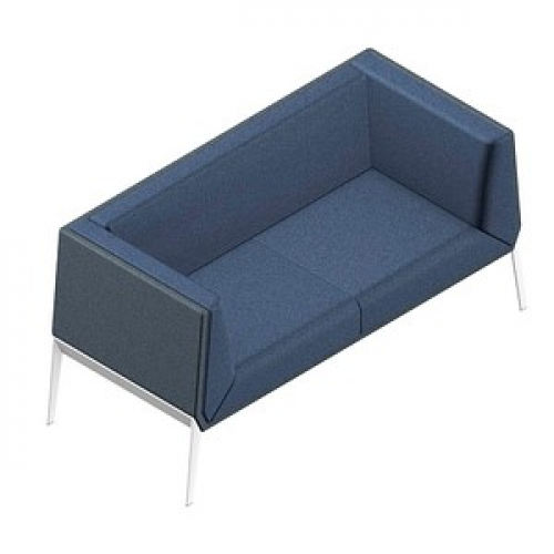 Quadrifoglio 2-Sitzer Sofa Accord blau, grau weiß Stoff