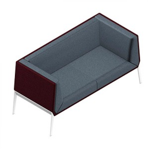 Quadrifoglio 2-Sitzer Sofa Accord grau, bordeaux weiß Stoff