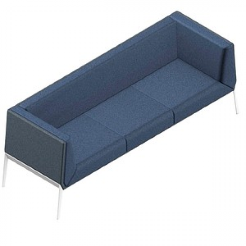 Quadrifoglio 3-Sitzer Sofa Accord blau, grau weiß Stoff