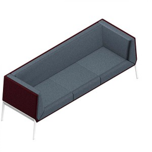 Quadrifoglio 3-Sitzer Sofa Accord grau, bordeaux weiß Stoff