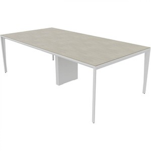 Quadrifoglio Konferenztisch X5 beton rechteckig, 4-Fuß-Gestell weiß, 240,0 x 120,0 x 75,0 cm