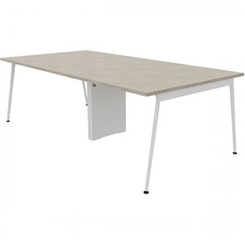 Quadrifoglio Konferenztisch X3 beton rechteckig, 4-Fuß-Gestell weiß, 240,0 x 120,0 x 75,0 cm