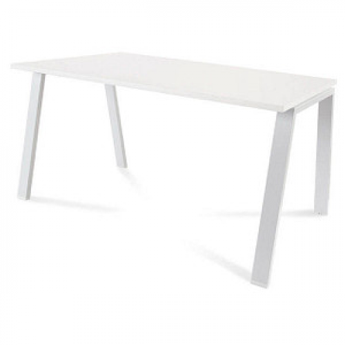 rocada BLANCA höhenverstellbarer Schreibtisch weiß/weiß rechteckig, 4-Fuß-Gestell weiß 140,0 x 80,0 cm