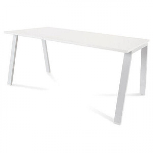 rocada BLANCA höhenverstellbarer Schreibtisch weiß/weiß rechteckig, 4-Fuß-Gestell weiß 160,0 x 80,0 cm