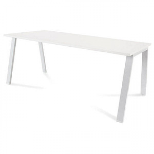 rocada BLANCA höhenverstellbarer Schreibtisch weiß/weiß rechteckig, 4-Fuß-Gestell weiß 180,0 x 80,0 cm