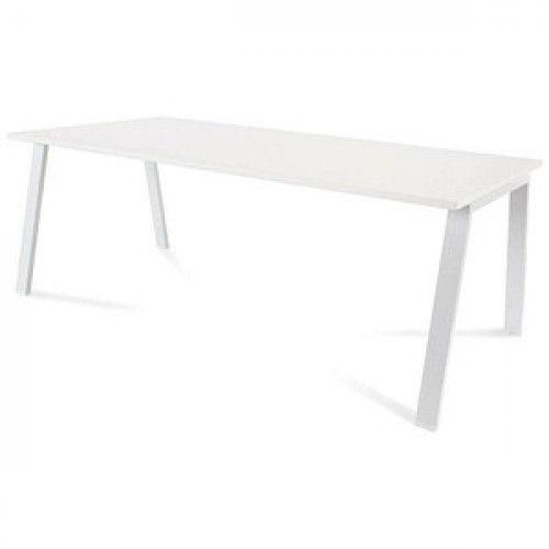 rocada BLANCA höhenverstellbarer Schreibtisch weiß/weiß rechteckig, 4-Fuß-Gestell weiß 200,0 x 100,0 cm