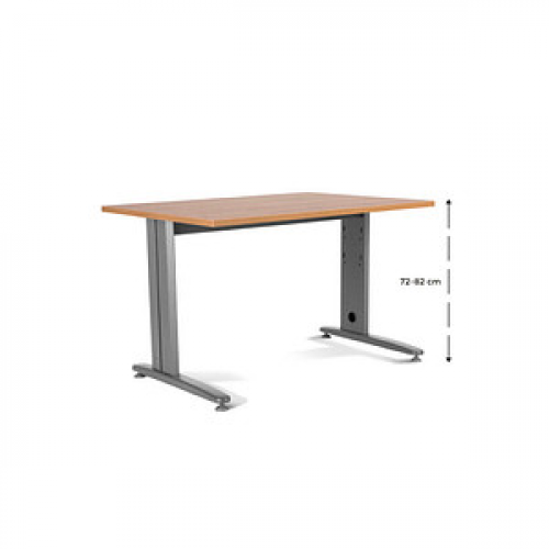 rocada METAL höhenverstellbarer Schreibtisch eiche rechteckig, T-Fuß-Gestell grau 140,0 x 80,0 cm