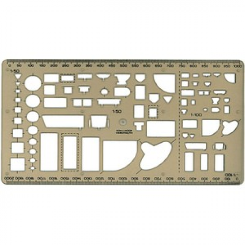 KOH-I-NOOR Zeichenschablone Sanitärtechnik transparent
