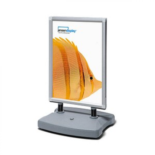 Showdown® Displays Kundenstopper Windtalker silber DIN B2 2 Fächer