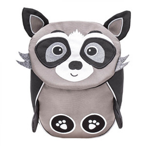 BELMIL® Kindergartenrucksack Mini Animals Raccoon Kunstfaser grau/schwarz