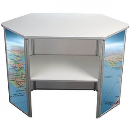 update displays Messetheke gerade, weiß 122,5 x 55,0 x 93,0 cm