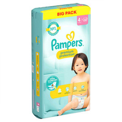 Pampers® Windeln premium protection™ BIG PACK Größe Gr.4 (9-14 kg) für Babys und Kleinkinder (4-18 Monate), 50 St.