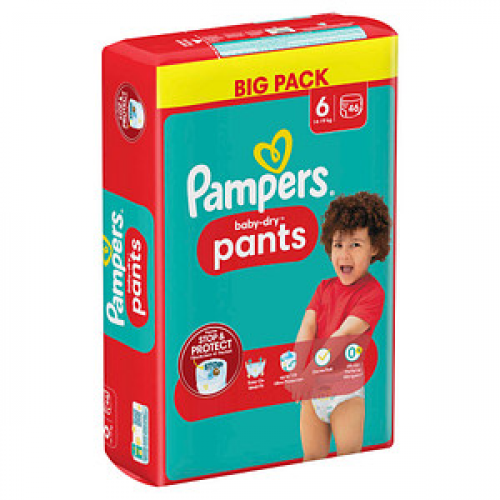 Pampers® Windeln baby-dry™ BIG PACK  Größe Gr.6 (14-19 kg) für Kids und Teens (4-12 Jahre), 40 St.