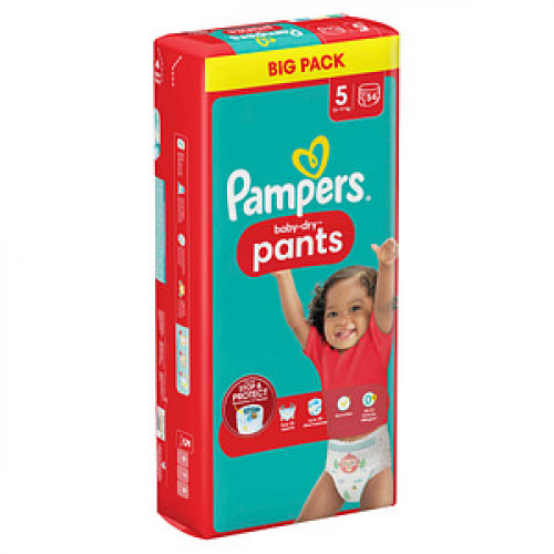 Pampers® Windeln baby-dry™ BIG PACK  Größe Gr.5 (12-17 kg) für Babys und Kleinkinder (4-18 Monate), 48 St.