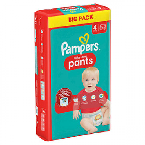 Pampers® Windeln baby-dry™ BIG PACK  Größe Gr.4 (9-15 kg) für Babys und Kleinkinder (4-18 Monate), 54 St.