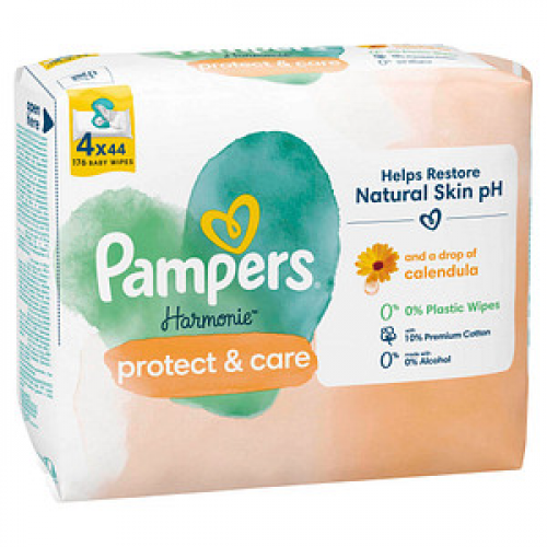 Pampers® Feuchttücher protect & care Harmonie™ 1-lagig weiß, 176 St.