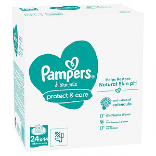 Pampers® Feuchttücher protect & care Harmonie™ 1-lagig weiß, 1.056 St.