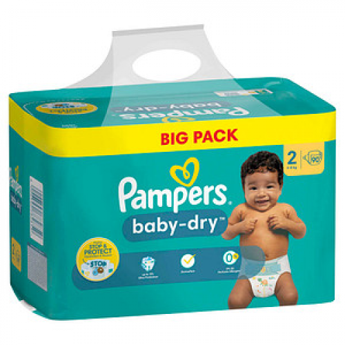 Pampers® Windeln baby-dry™ BIG PACK  Größe Gr.2 (4-8 kg) für Neugeborene (0-3 Monate), 78 St.