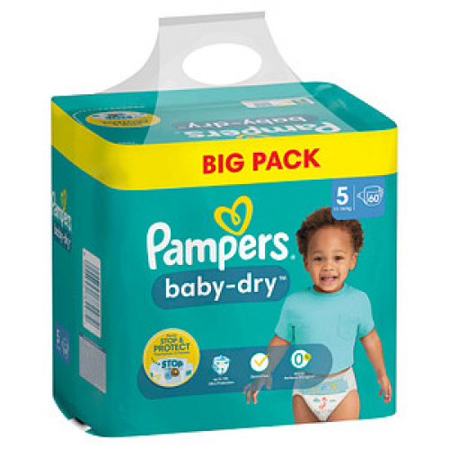 Pampers® Windeln baby-dry™ BIG PACK  Größe Gr.5 (11-16 kg) für Babys und Kleinkinder (4-18 Monate), 54 St.