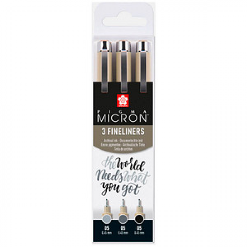 Sakura Pigma Micron Fineliner-Set farbsortiert 0,45 mm, 3 St.