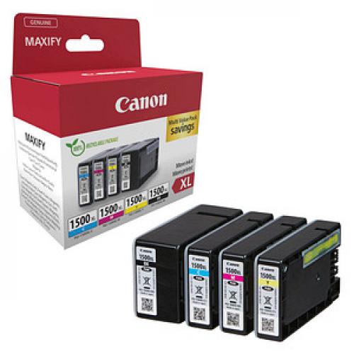 Canon PGI-1500 XL BK/C/M/Y  schwarz, cyan, magenta, gelb Druckerpatronen, 4er-Set