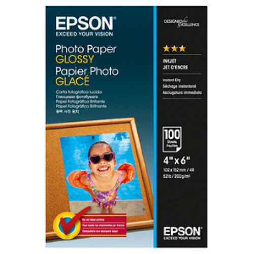 EPSON Fotopapier S042548 10,0 x 15,0 cm glänzend 200 g/qm 100 Blatt