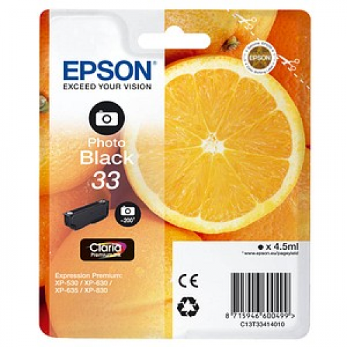 EPSON 33 / T3341  Photo schwarz Druckerpatrone