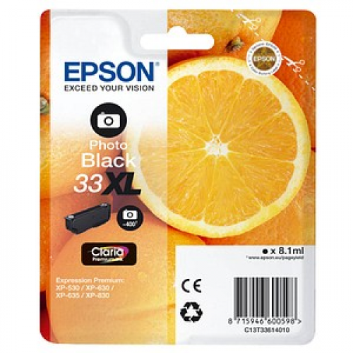 EPSON 33XL / T3361XL  photo schwarz Druckerpatrone