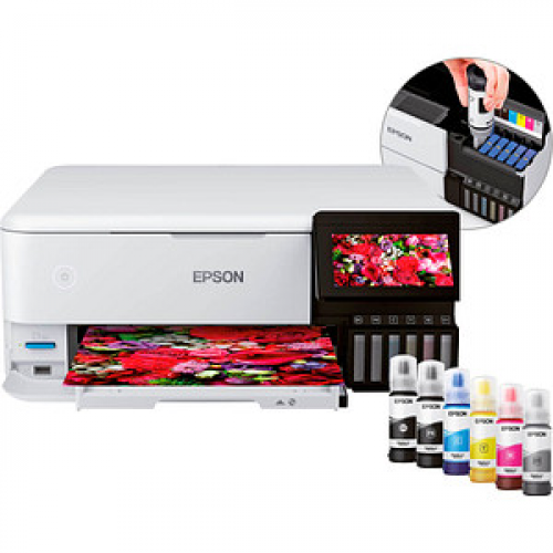 AKTION: EPSON EcoTank ET-8500 3 in 1 Tintenstrahl-Multifunktionsdrucker weiß mit CashBack