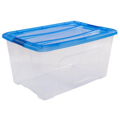 IRIS Ohyama Clear NTB Aufbewahrungsbox 45,0 l transparent, blau 39,5 x 57,5 x 30,5 cm