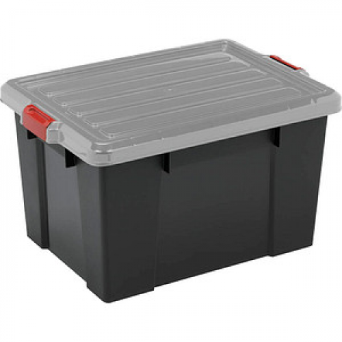 IRIS Ohyama DIY SK-210 Aufbewahrungsbox 21,0 l schwarz, grau, rot 29,7 x 46,0 x 25,7 cm