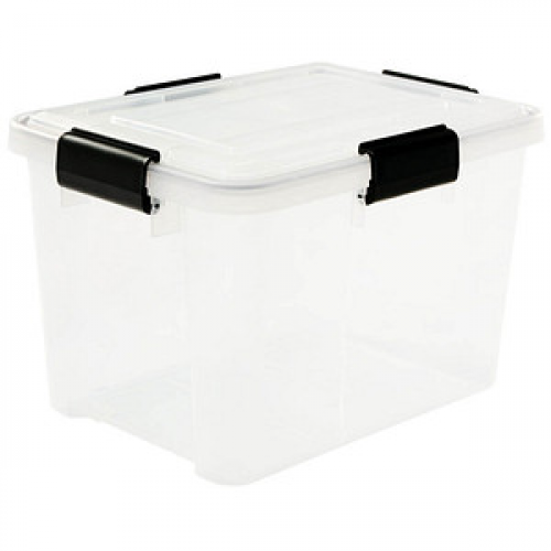 IRIS Ohyama Water Proof Aufbewahrungsbox 20,0 l transparent, schwarz 29,0 x 39,0 x 26,0 cm