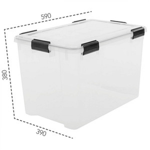 IRIS Ohyama Water Proof Aufbewahrungsbox 70,0 l transparent, schwarz 39,0 x 59,0 x 38,0 cm