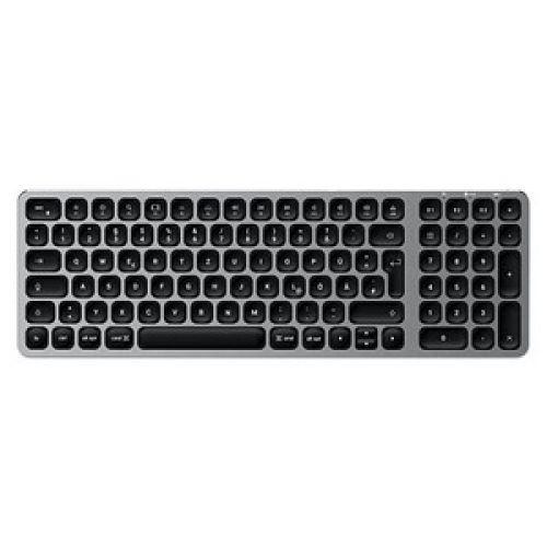 SATECHI Compact Backlit Bluetooth Tastatur kabellos grau, silber