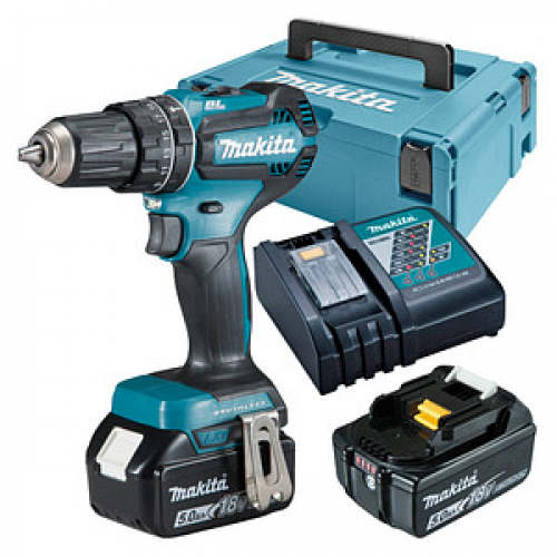 makita DHP485RTJ Akku-Schlagbohrschrauber-Set 18,0 V, mit 2 Akkus