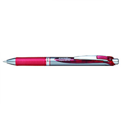 Pentel EnerGel BL80-BX Gelschreiber rot/silber 0,5 mm, Schreibfarbe: rot, 1 St.