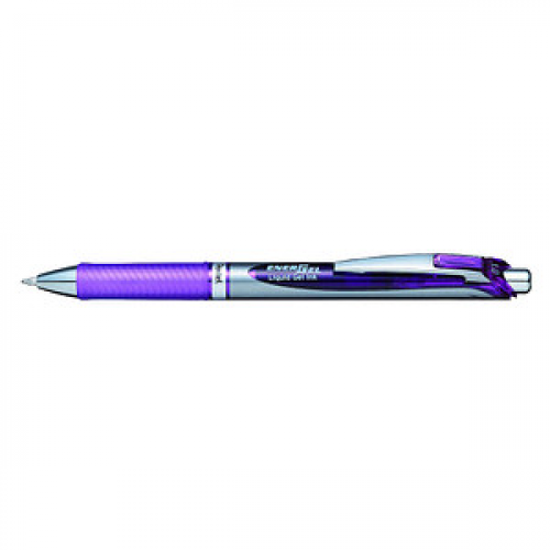 Pentel EnerGel BL80-VX Gelschreiber lila/silber 0,5 mm, Schreibfarbe: lila, 1 St.