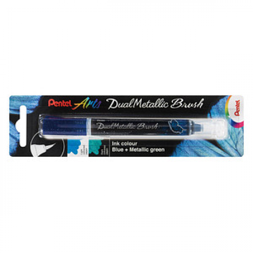 Pentel Dual Metallic Brush XGFH-DCX Brush-Pen blau, 1 St.
