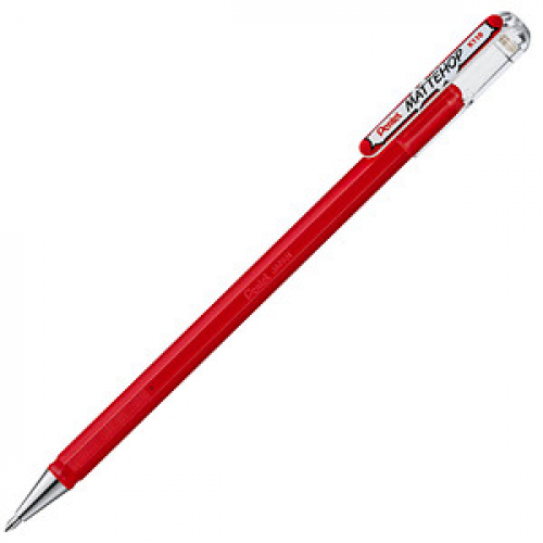 Pentel Mattehop Gelschreiber 0,5 mm, Schreibfarbe: rot, 1 St.