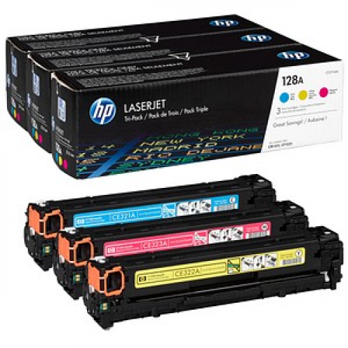 HP 128A (CF371AM) cyan, magenta, gelb Tonerkartuschen, 3er-Set