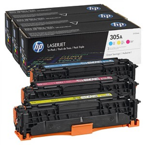 HP 305A (CF370AM) cyan, magenta, gelb Tonerkartuschen, 3er-Set