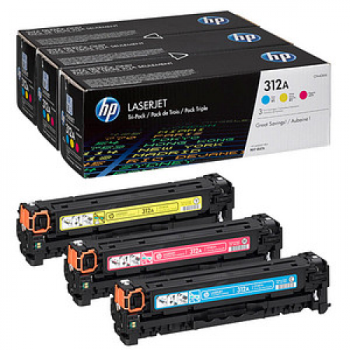 HP 312A (CF440AM) cyan, magenta, gelb Tonerkartuschen, 3er-Set