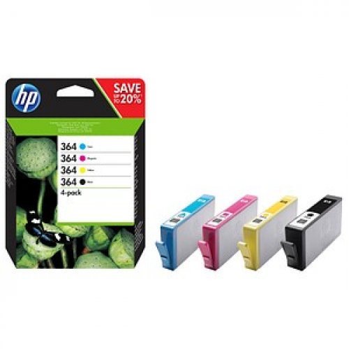 HP 364 (N9J73AE) schwarz, cyan, magenta, gelb Druckerpatronen, 4er-Set